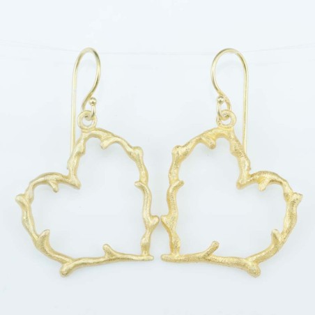 Earring 26x30mm. Plain Gold Color