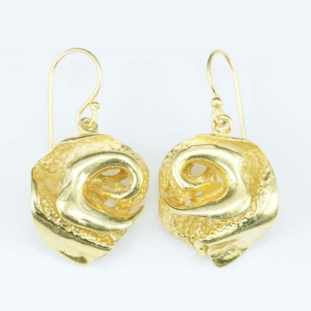 Earring 24mm. Plain Gold Color