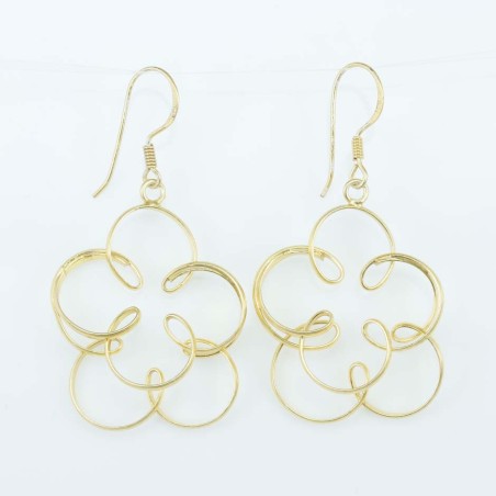 Earring 24x31mm. Plain Gold Color