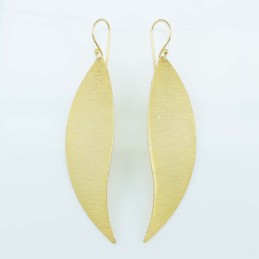 Earring 15x33mm. Plain Gold Color