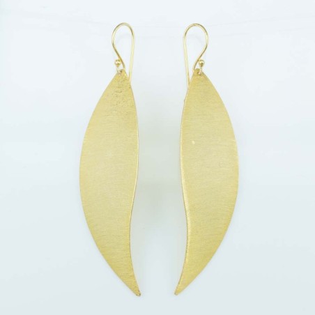 Earring 15x33mm. Plain Gold Color