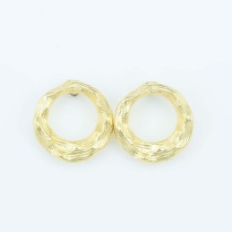 Earring 15mm. Plain Gold Color