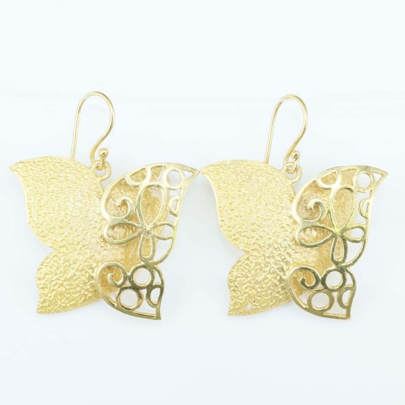 Earring 30mm. Plain Gold Color