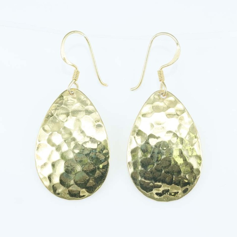 Earring 17x25mm. Plain Gold Color