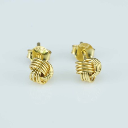 Earring Knot 6mm. Plain Gold Color