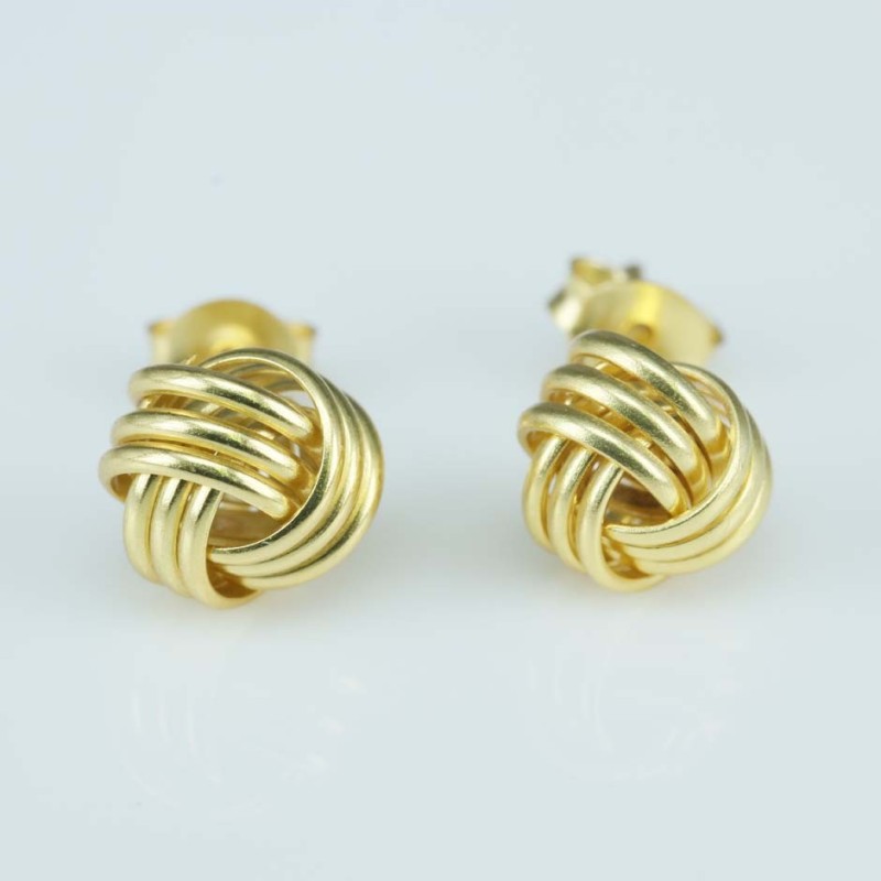 Earring Knot 8mm. Plain Gold Color