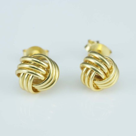 Earring Knot 8mm. Plain Gold Color