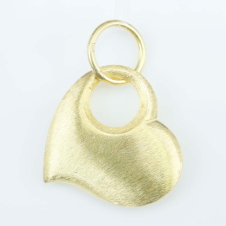 Pendant Heart 30mm. Gold Plain