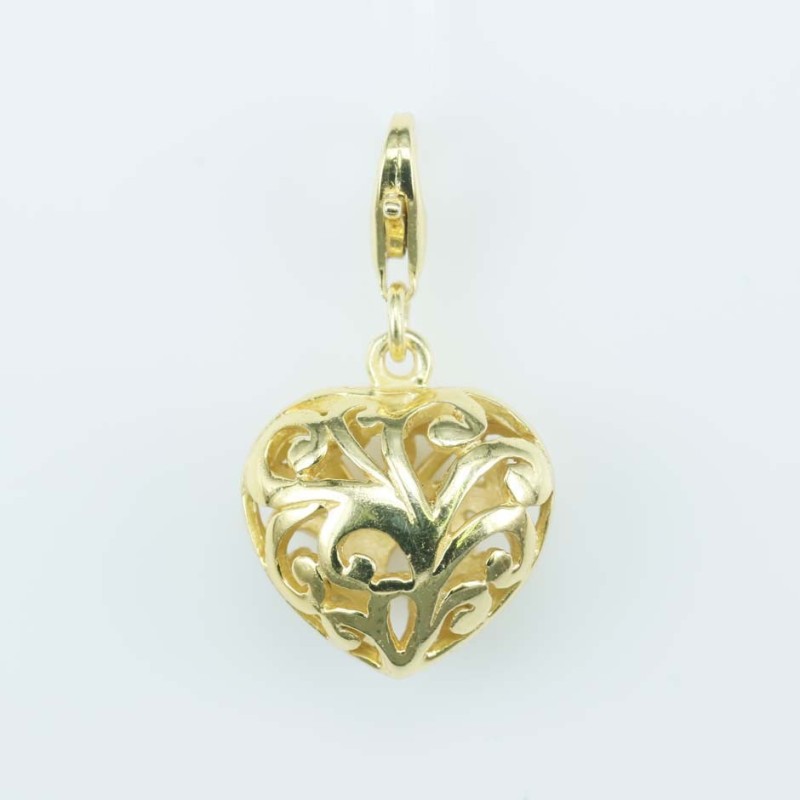 Pendant Heart 16mm. Gold Plain