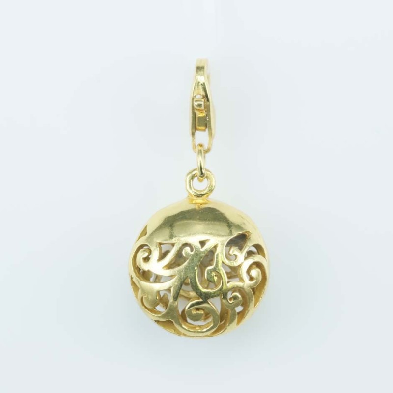 Pendant Round 14mm. Gold Plain