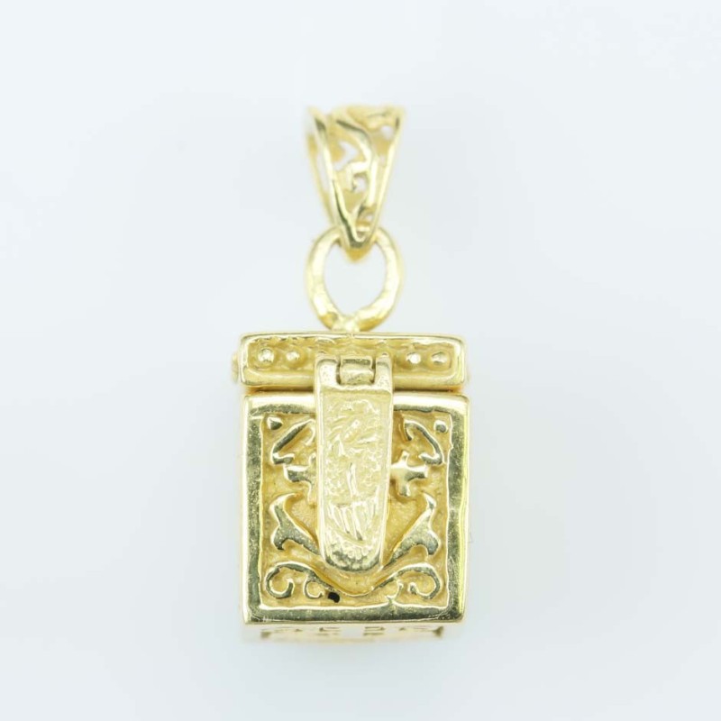 Pendant box 12mm. Gold Plain