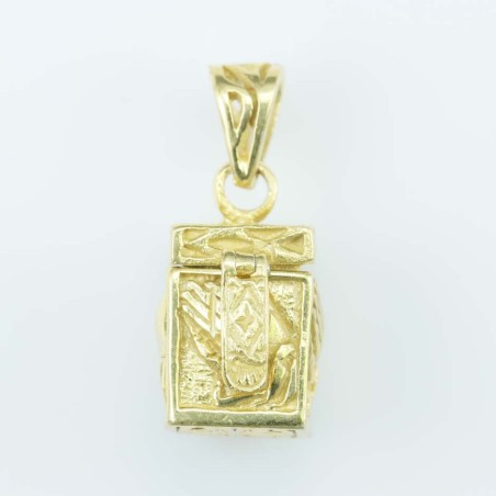 Pendant box 10mm. Gold Plain