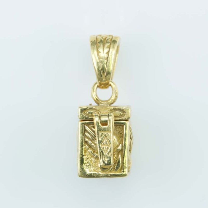 Pendant box 8mm. Gold Plain