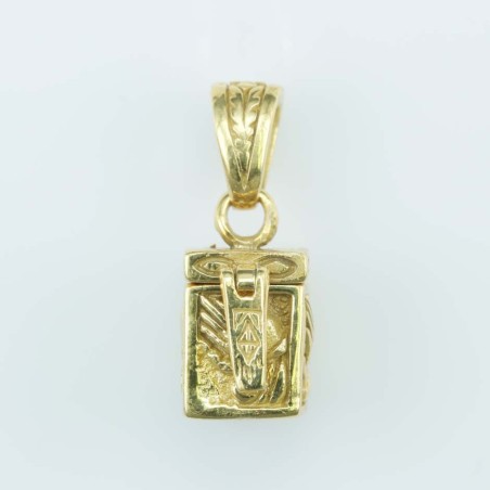 Pendant box 8mm. Gold Plain