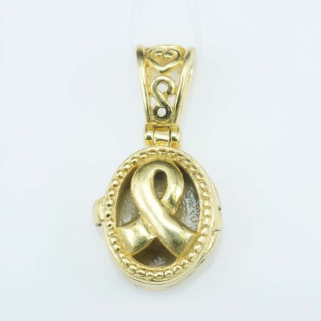 Pendant box 13mm. Gold Plain