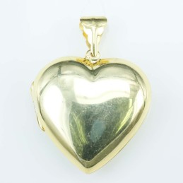 Pendant Heart 32mm. Gold Plain