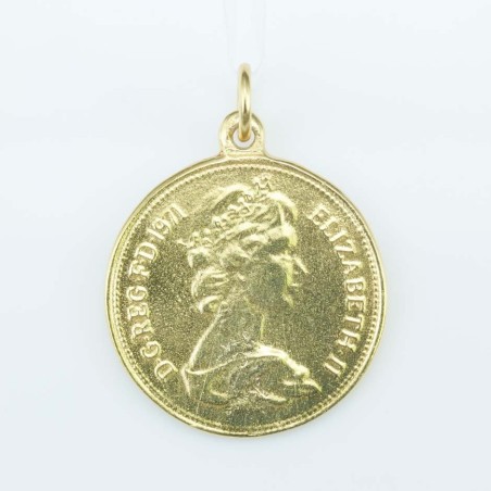 Pendant 24mm. Gold Plain