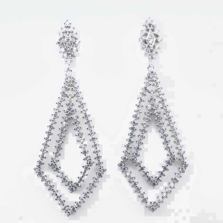 Earring Rhombus 20x51mm. Circonia