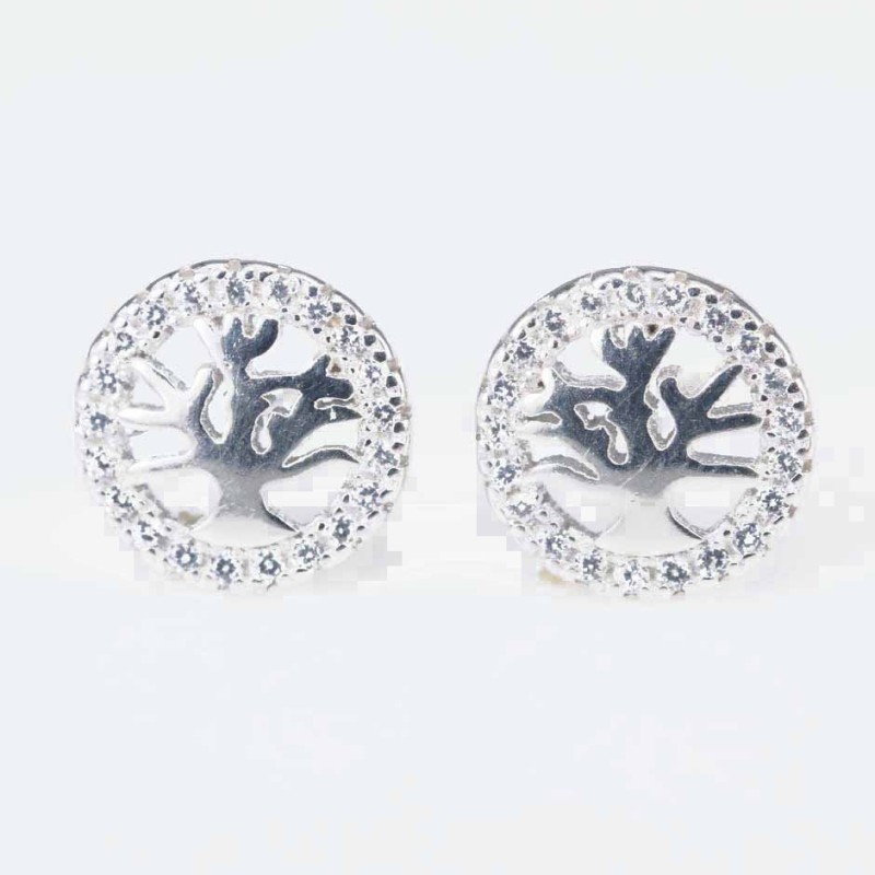 Earring Round 10mm. Circonia