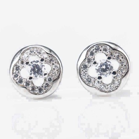 Earring Round 9mm. Circonia