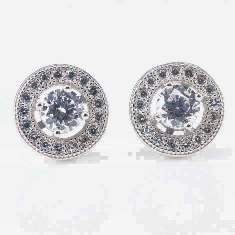 Earring Round 10mm. Circonia