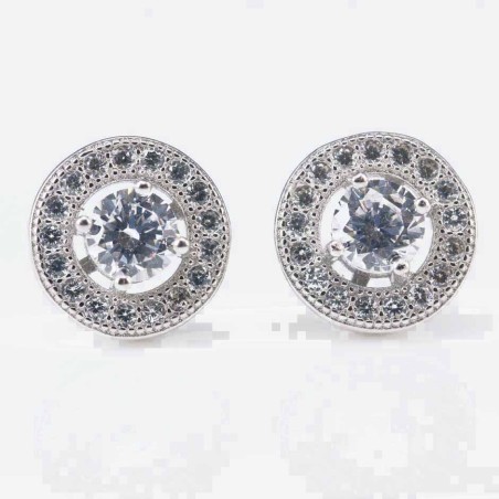 Earring Round 10mm. Circonia