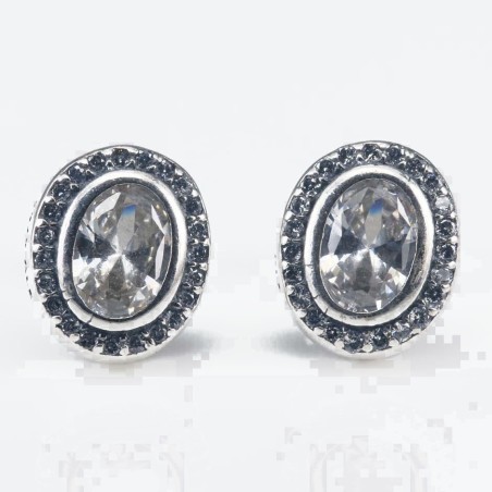 Earring Oval 9x11mm.Circonia