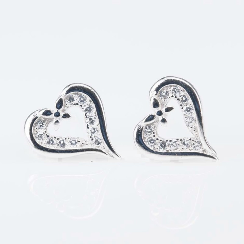 Earring Heart 9x10mm. Circonia Earring Heart 9x10mm. Circonia