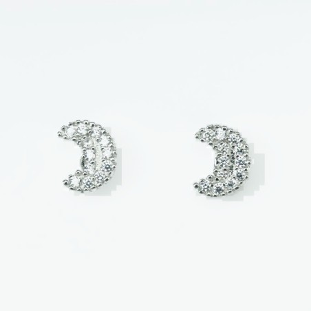 Earring Moon 6x8mm. Circonia