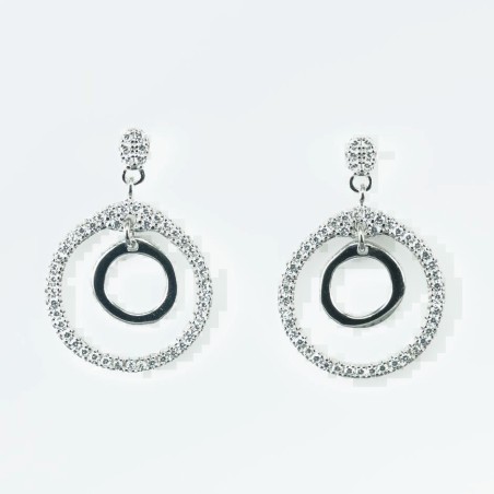 Earring Hoop 2pc 15mm. Circonia