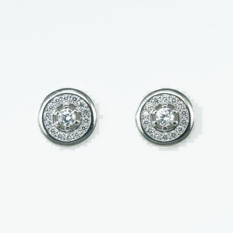 Earring Round 9mm. Circonia