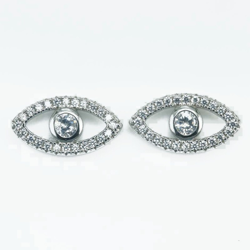 Earring  Eye 7x13mm. Circonia