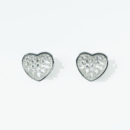 Earring Small Heart 7mm. Circonia