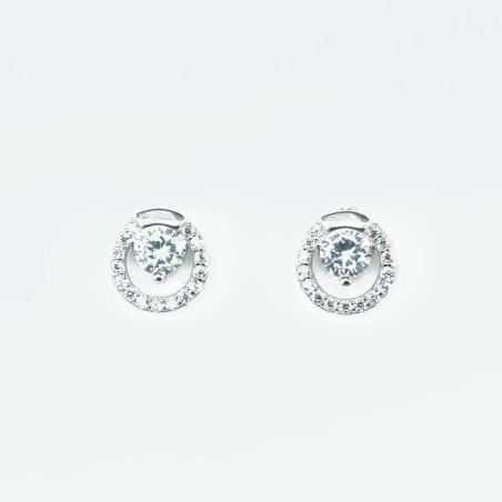 Earring Small round 8mm. Circonia