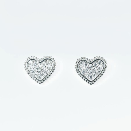 Earring Small Heart 8mm. Circonia