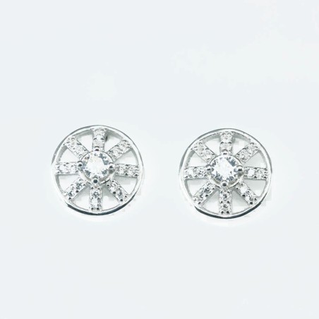 Earring Round 10mm. Circonia