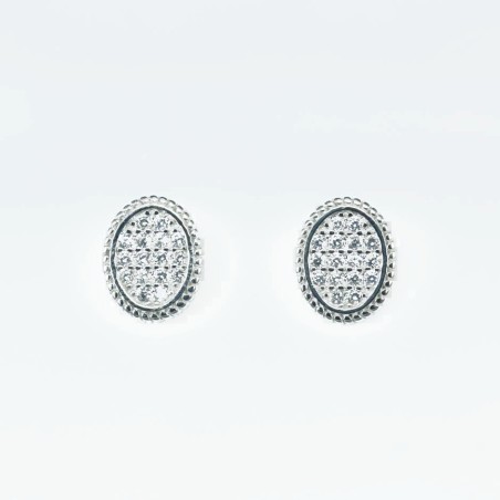 Earring Oval 8x10mm. Circonia