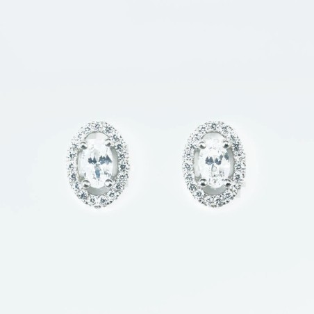 Earring Oval 8x11mm. Circonia