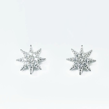 Earring Star 9mm. Circonia