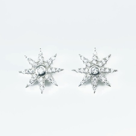 Earring Star 12mm. Circonia