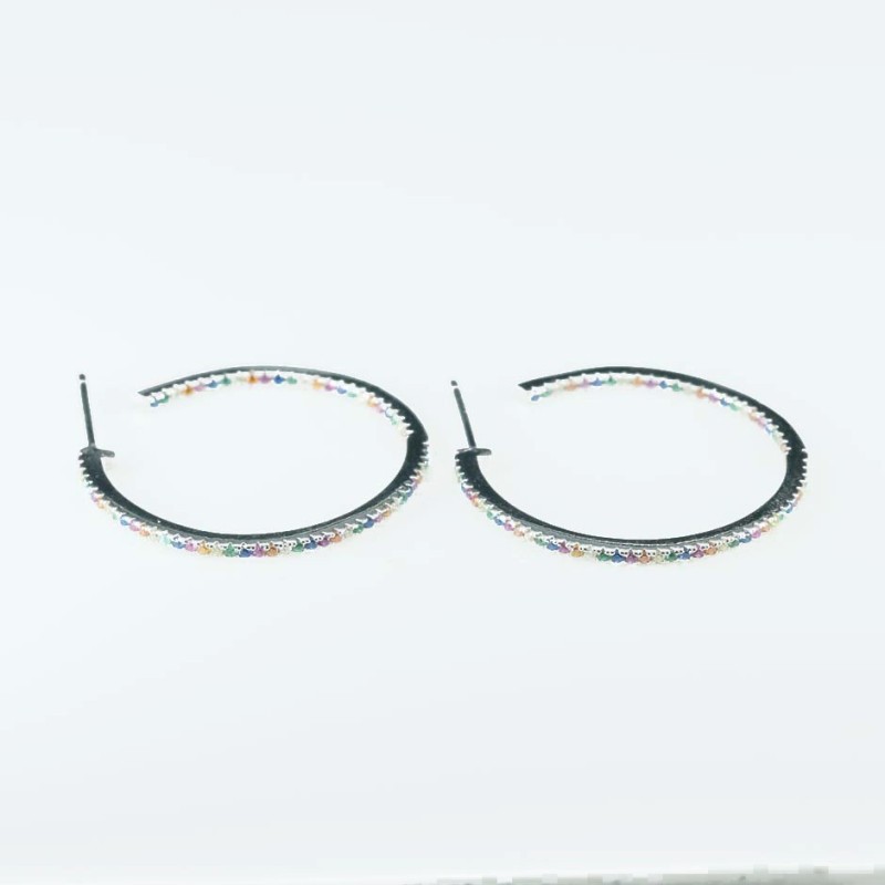 Earring Round 28mm. mix Circonia Earring Round 28mm. mix Circonia