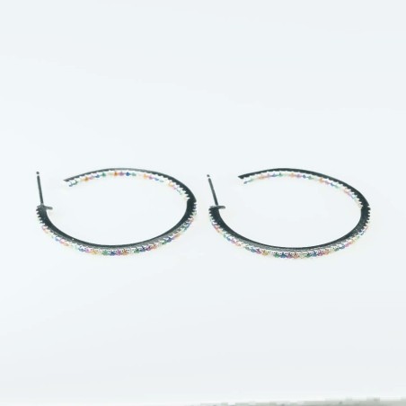 Earring Round 28mm. mix Circonia