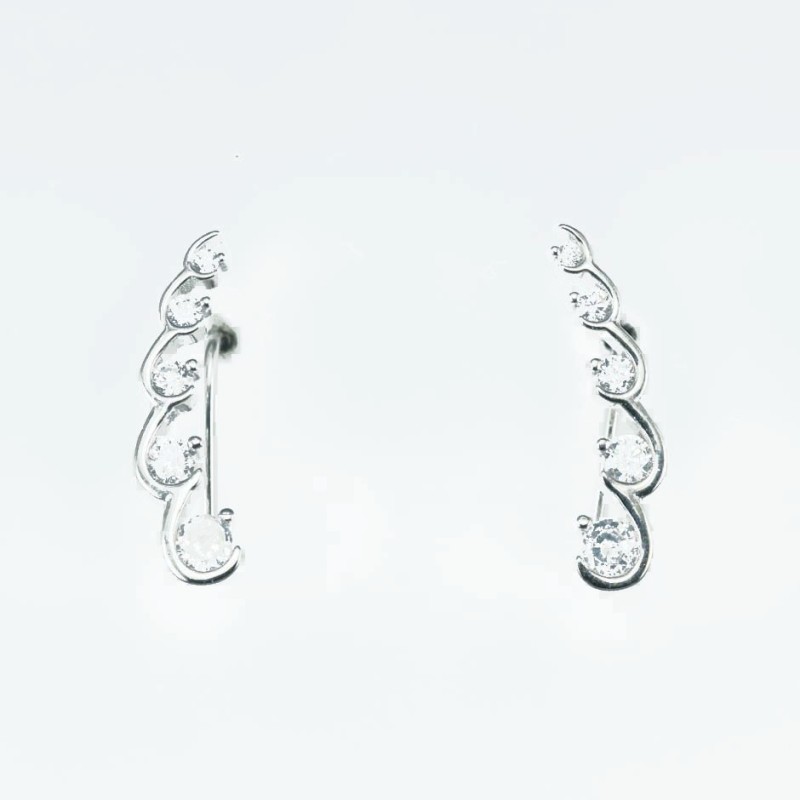 Earring Round 4x20mm. Circonia