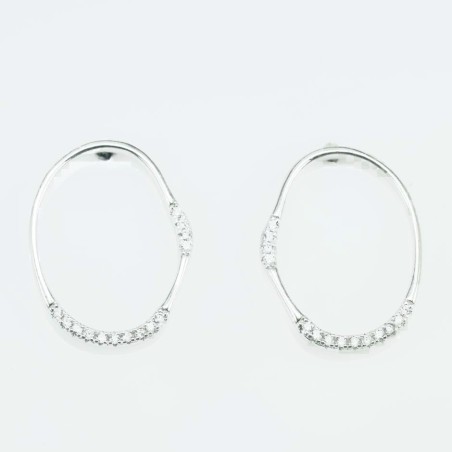 Earring Hoop oval 15x20mm.  Circonia