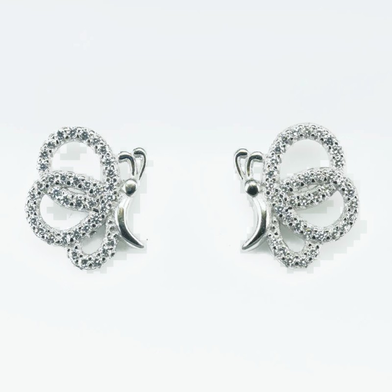 Earring Butterfly 11x14mm.  Circonia