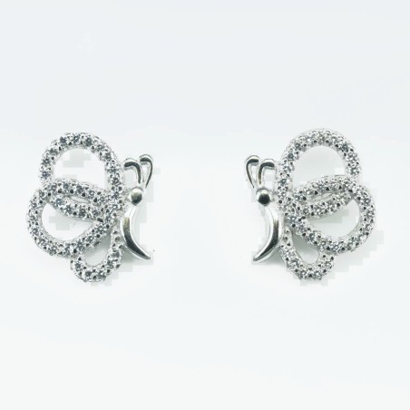 Earring Butterfly 11x14mm.  Circonia