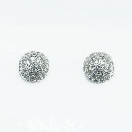 Earring Half Ball  7mm.  Circonia