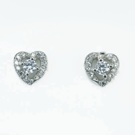 Earring Small heart 7mm.  Circonia