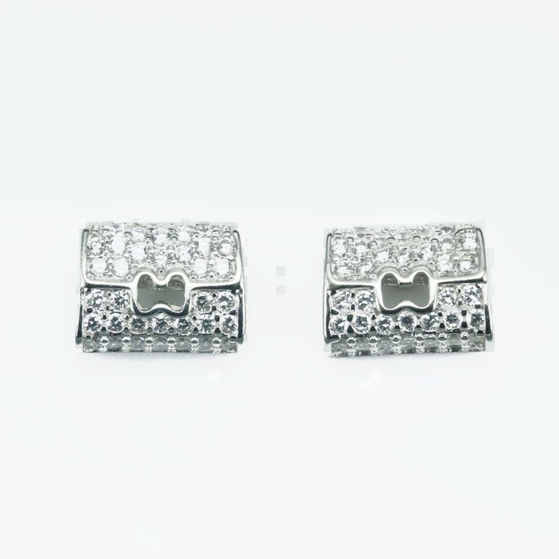 Earring Bag 8x10mm.  Circonia