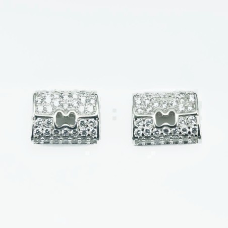 Earring Bag 8x10mm.  Circonia